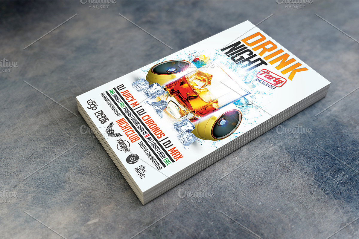 Drink Night Party Flyer, a Flyer Template by CREATIVE DUDE (Photo 1 of 4)