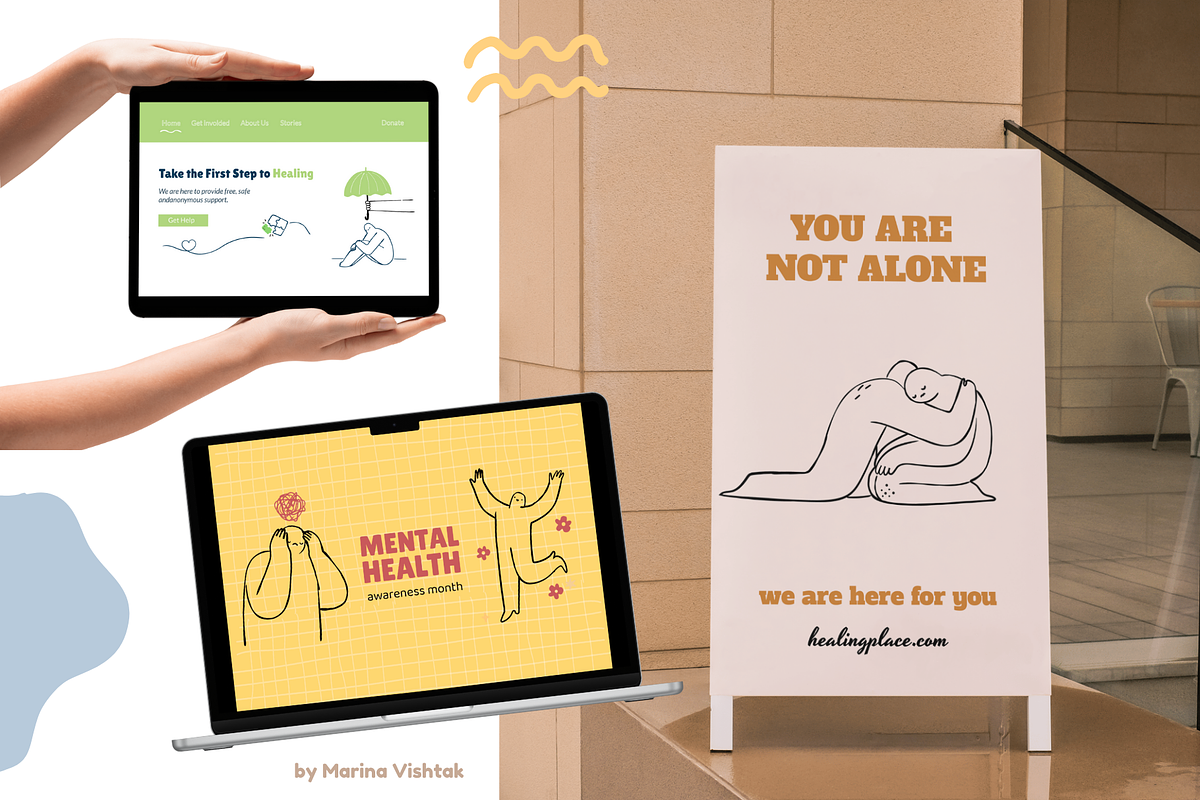 Mental Health Abstract Line Clipart, a Healthcare Illustration by Heartwarming Art (Photo 5 of 10)