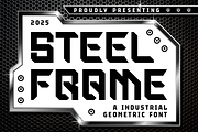 Steel Frame Modern Industrial Font, a Font by PutraCetol Studio (Thumbnail 1 of 5)
