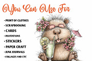 Whimsical Summer Capybara Clipart, an Illustration by CreationArt (Thumbnail 4 of 7)