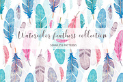 Watercolor feathers patterns, a Pattern Graphic by Jermolina Mockups (Thumbnail 1 of 4)