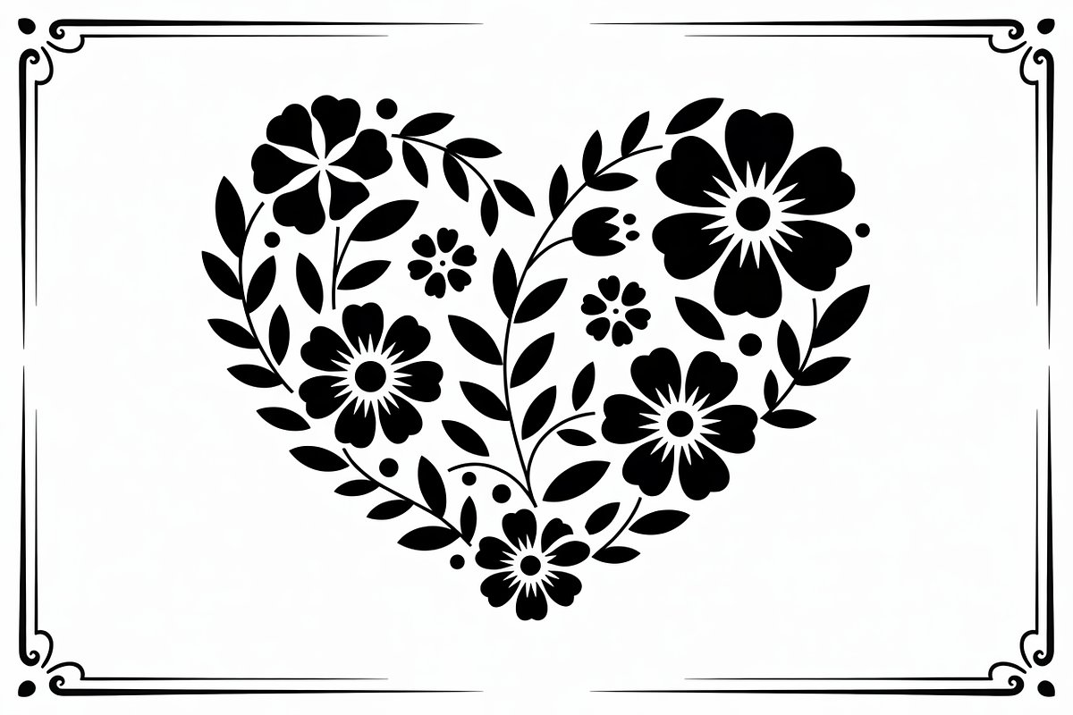 Elegant Black Floral Heart, an Illustration by Amazin_art (Photo 8 of 16)