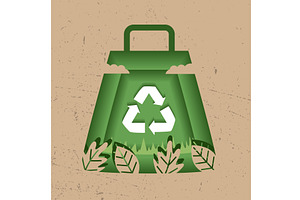 recycle arrows in shopping bag, an Illustration by studiogstock