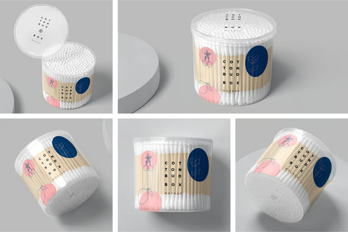Cotton Bud Box Mockups, a Product Mockup by megostudi0 (Photo 1 of 7)