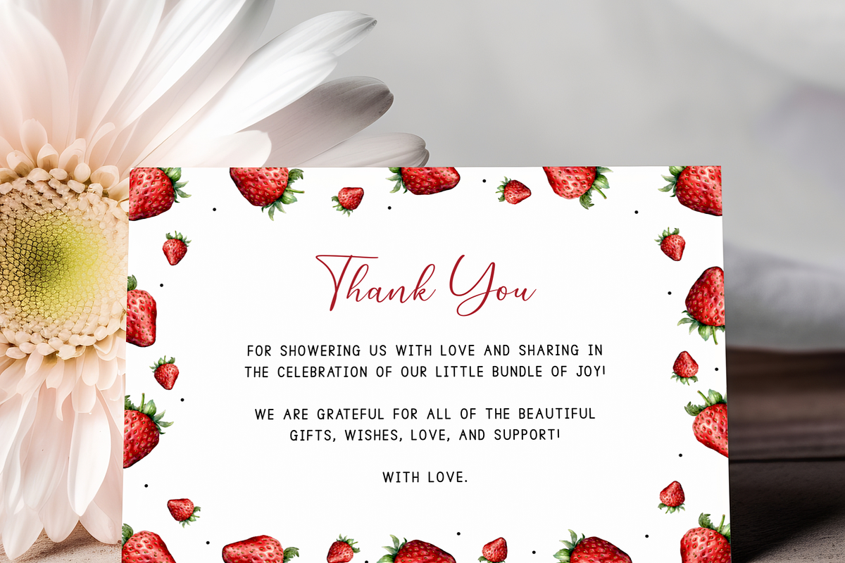 Berry Thank You Card for Baby Shower, an Invitation Template by Digital_Mind (Photo 3 of 5)