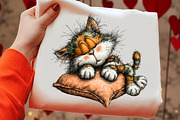 Whimsical Valentine Cat Clipart, an Illustration by OK Design (Thumbnail 4 of 6)