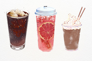 Drink Illustration Set