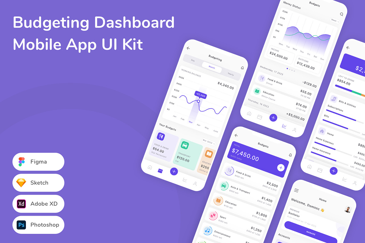 Budgeting Dashboard App UI Kit, an UI Kit Template by Betush