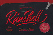 Ranshell - Dry Brush Script, a Script Font by Letterhend Studio (Thumbnail 1 of 8)