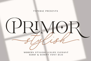 Primor Stylish Luxury Serif & Script, a Serif Font by Typebae
