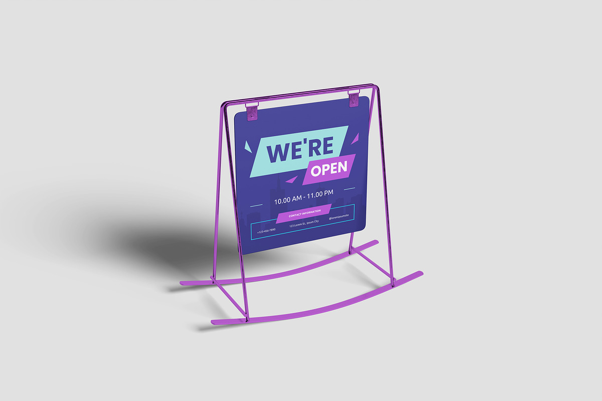 Stand Sign Mockup, an Advertising Mockup by Hazzpro_Std (Photo 1 of 5)