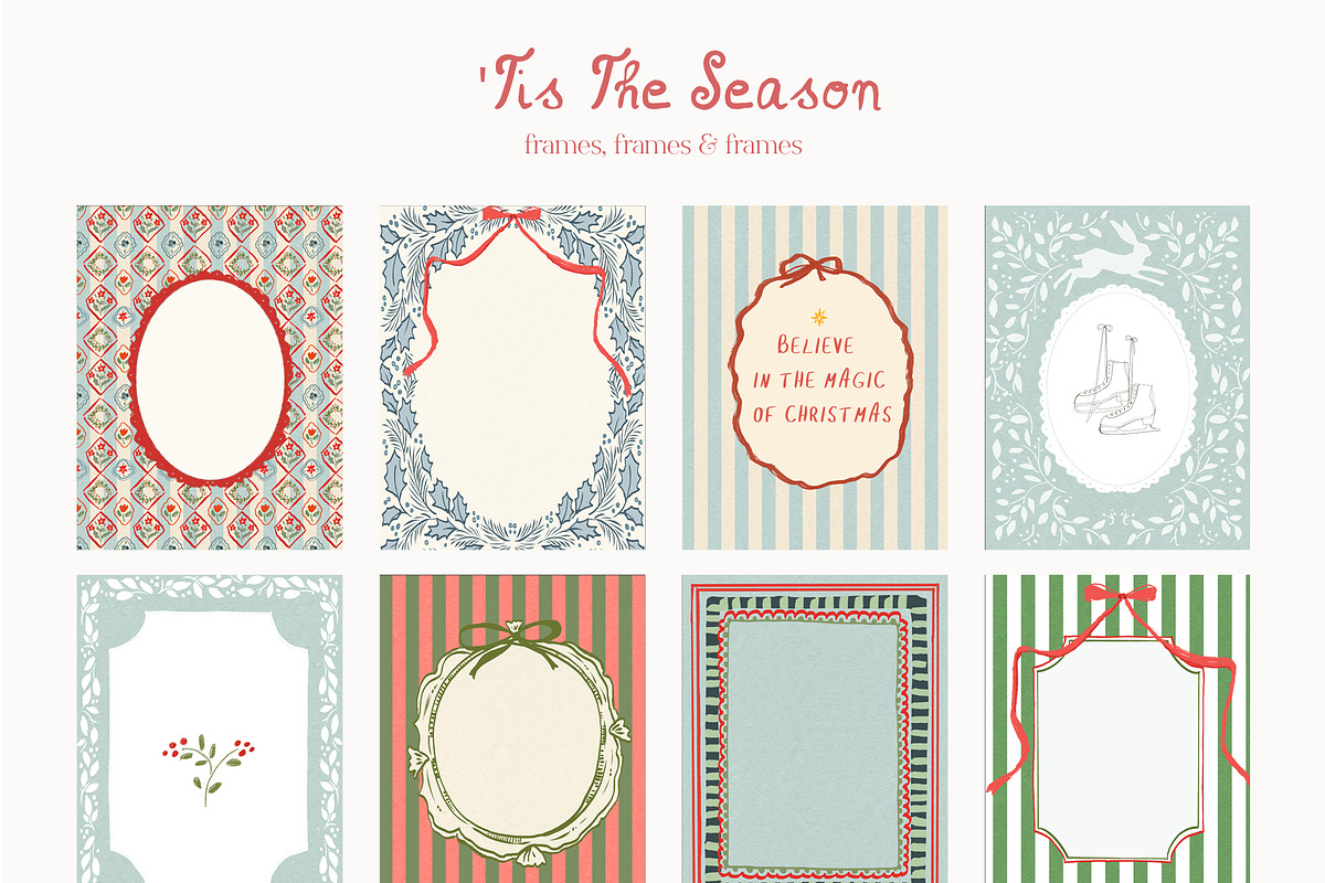 Christmas Frames Borders Templates, a Decorative Illustration by whiteheartdesign (Photo 10 of 24)
