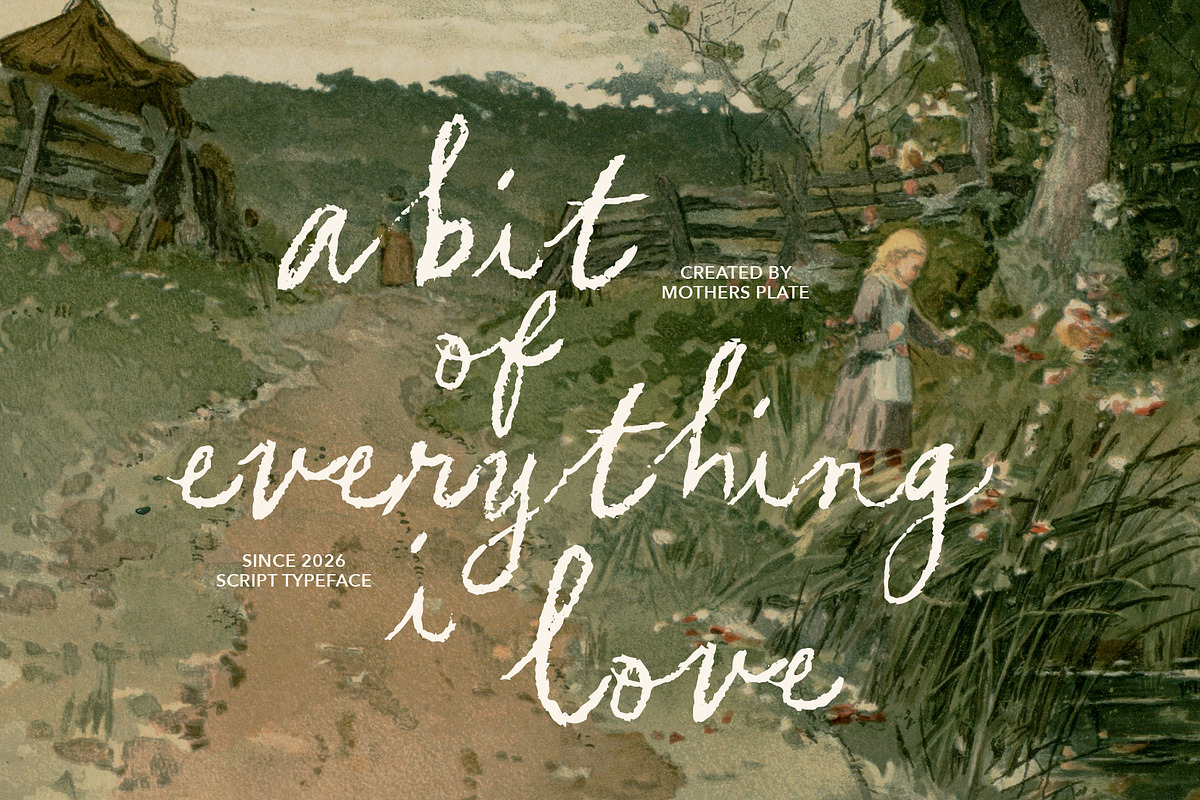 Mother's Plate - Dry Brush Font, a Handwritten Font by Sarid Ezra (Photo 2 of 9)