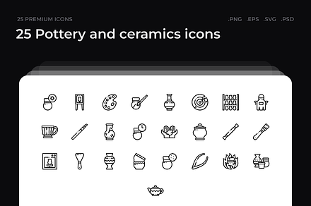 25 Pottery and ceramics icons, an Emoji Icon by Wencory