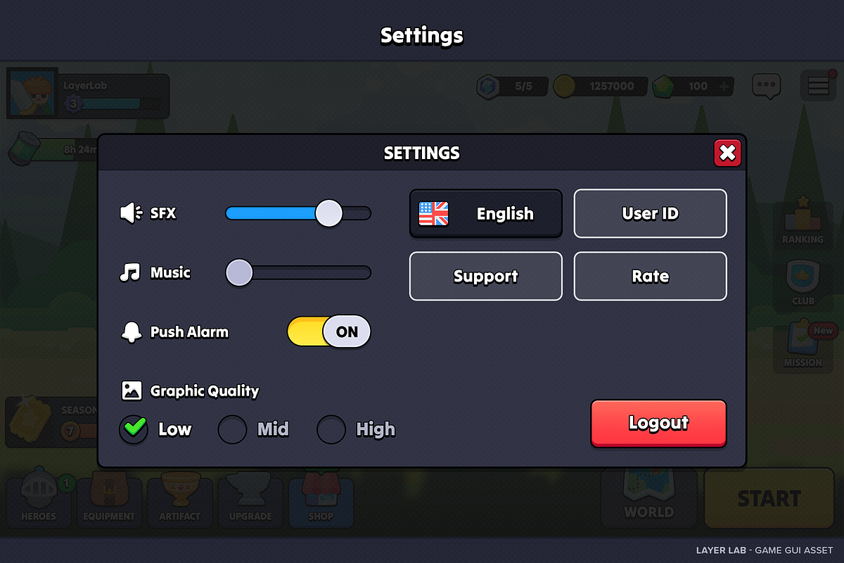 GUI - Casual Fantasy, an UI Kit Template by LAYERLAB (Photo 20 of 20)