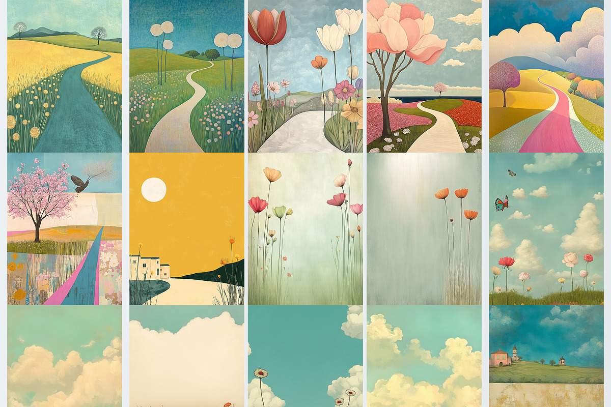 Whimsical Spring Girl Clipart Bundle, a Person Illustration by Fusion Dream (Photo 5 of 9)