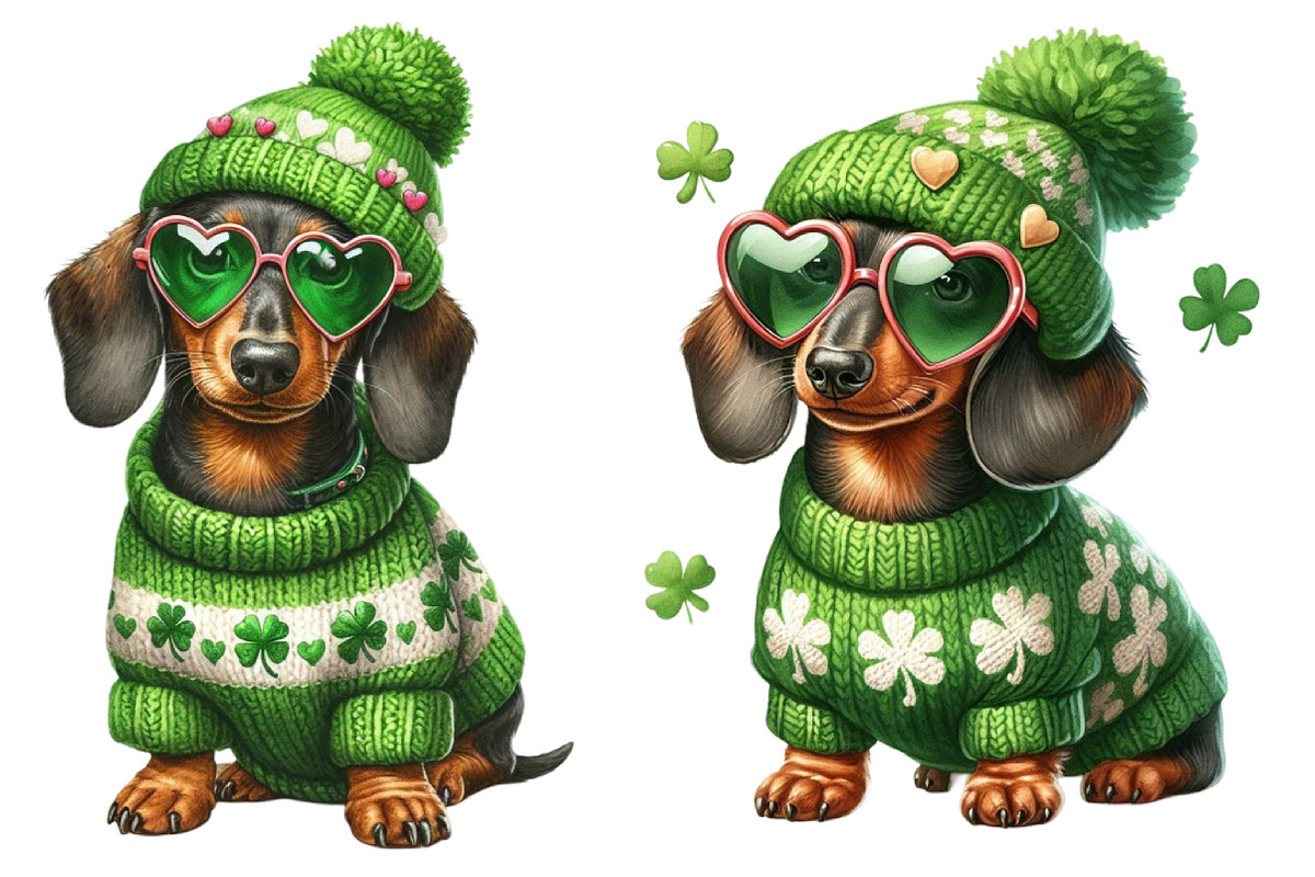 St. Patrick's Day Dachshund Dog Clip, an Illustration by Sublimation Artist (Photo 4 of 6)