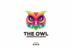 owl gradient colorful design logo, a Branding & Logo Template by LOGTURNAL