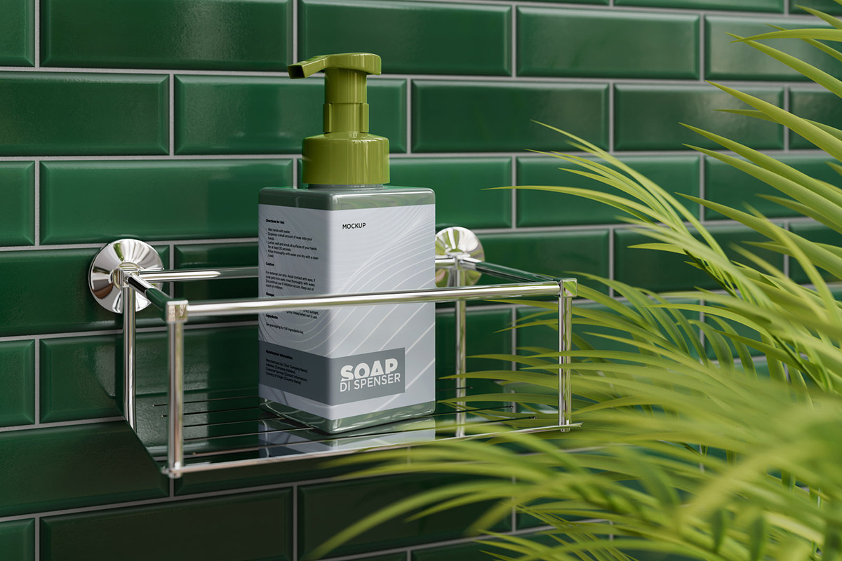 Soap Dispenser Square Bottle Mockup, a Packaging Mockup by Muhazdinata (Photo 5 of 18)