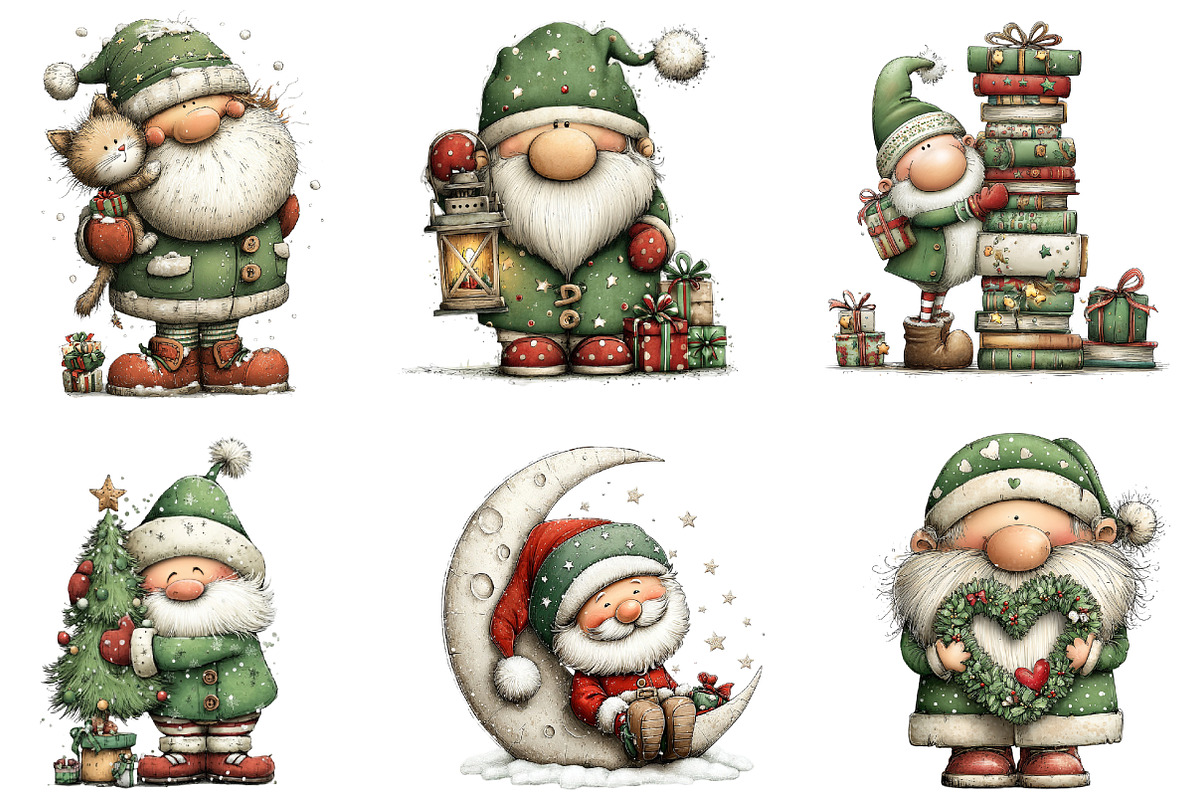 Whimsical Santa Claus Clipart, an Illustration by designcity5 (Photo 3 of 5)