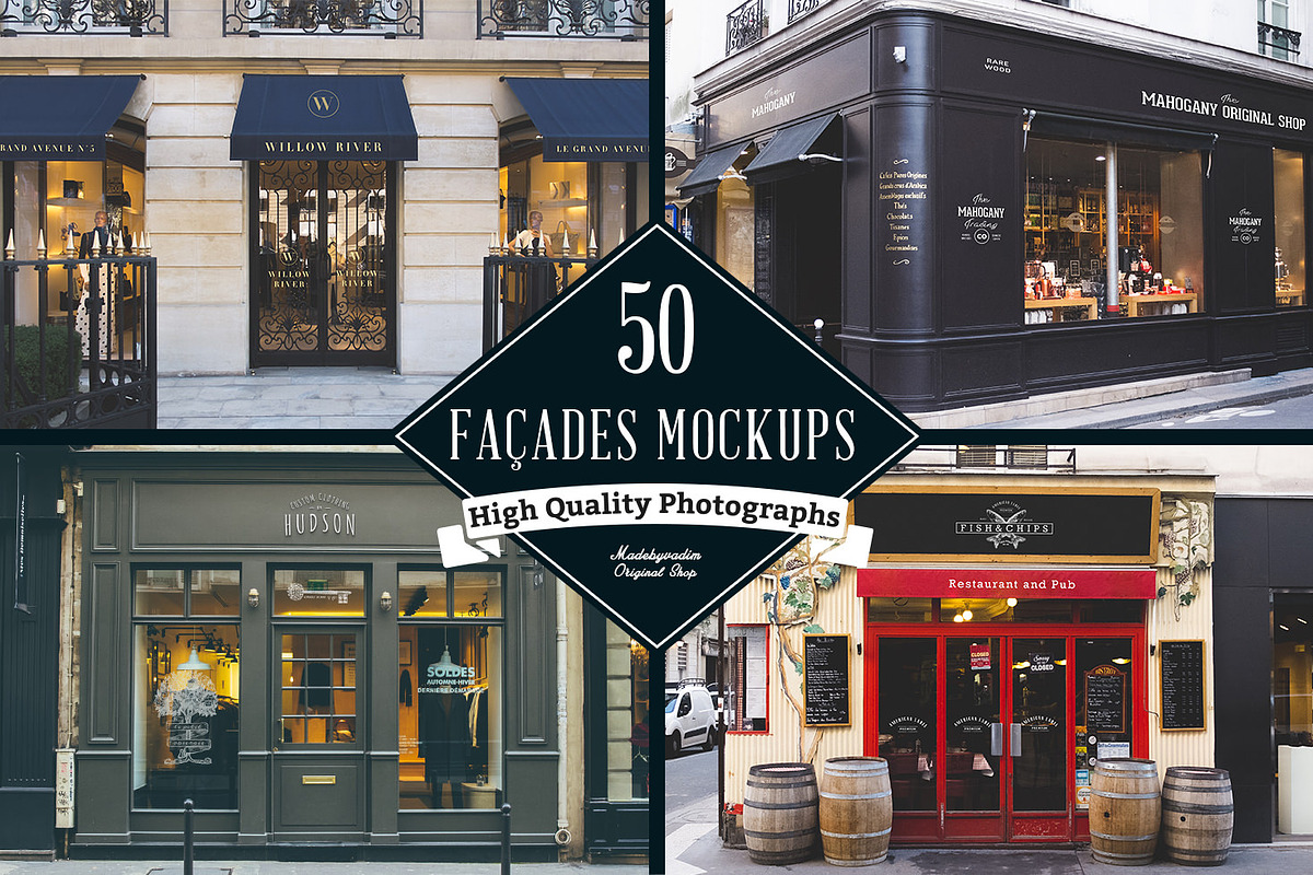 100 Signs & Facades Mockups, a Product Mockup by Madebyvadim (Photo 3 of 5)