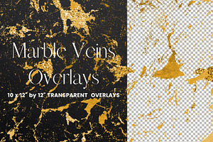 Gold Marble Veins Overlays