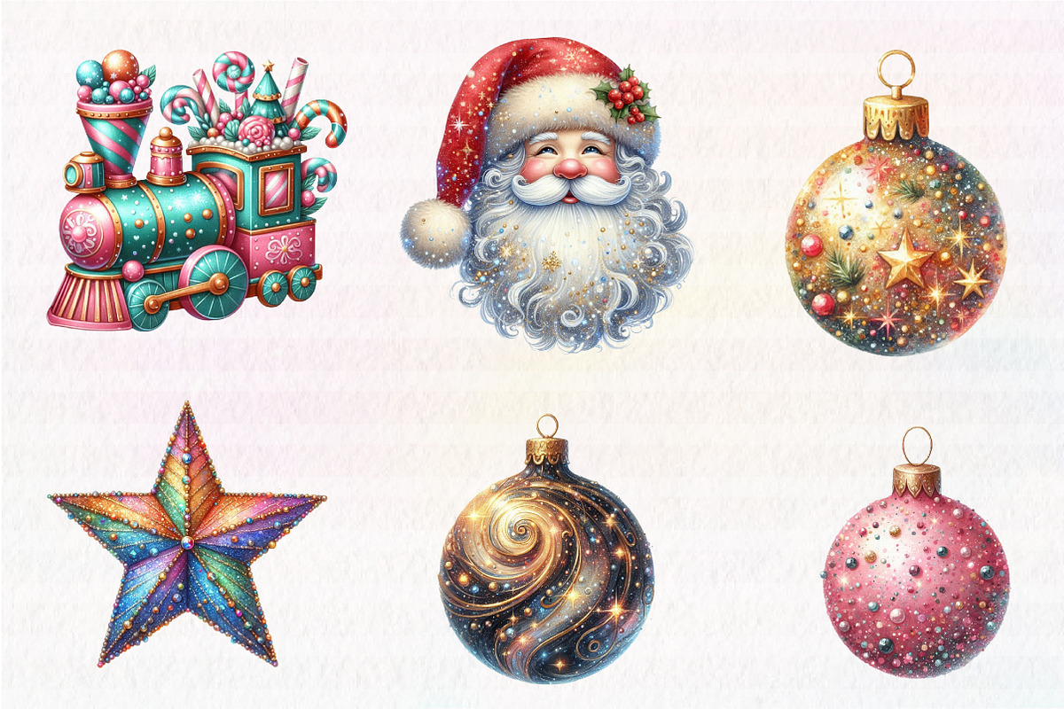 Sparkle Christmas Clipart, an Illustration by CreationArt (Photo 7 of 7)