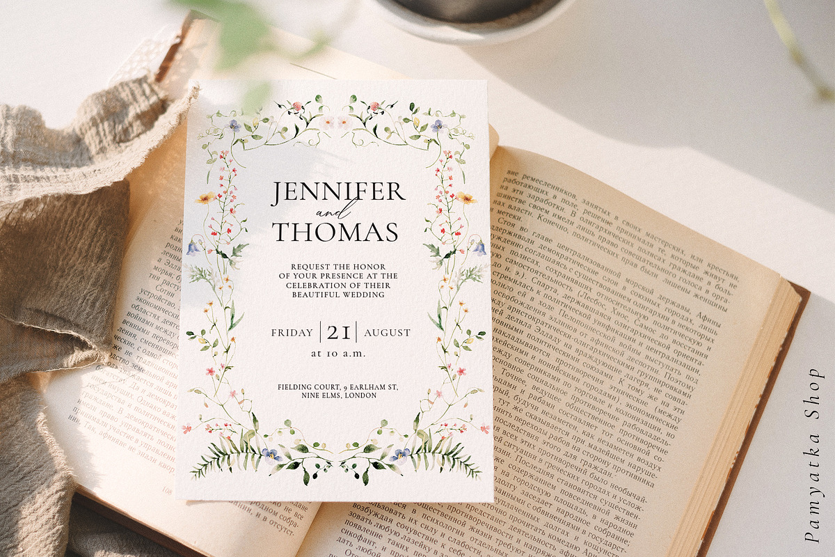 Line-thin watercolor wildflowers, a Decorative Illustration by Pamyatka Shop (Photo 2 of 16)