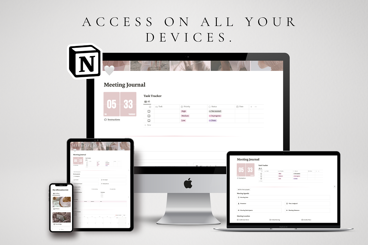Meeting Journal & Notes for Notion, a Templates & Theme by BRANDcontent (Photo 5 of 6)