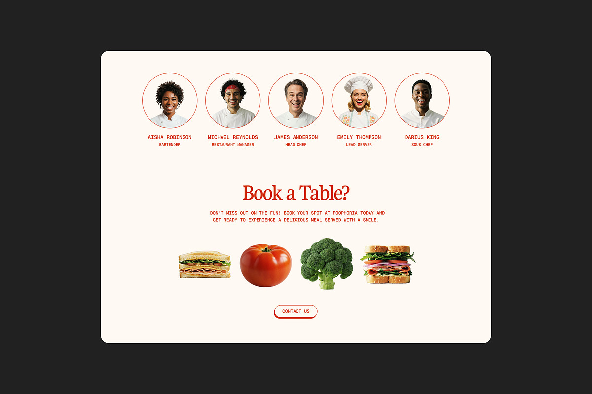 Foophoria Restaurant Framer Template, a Landing Page Template by Framley (Photo 3 of 4)