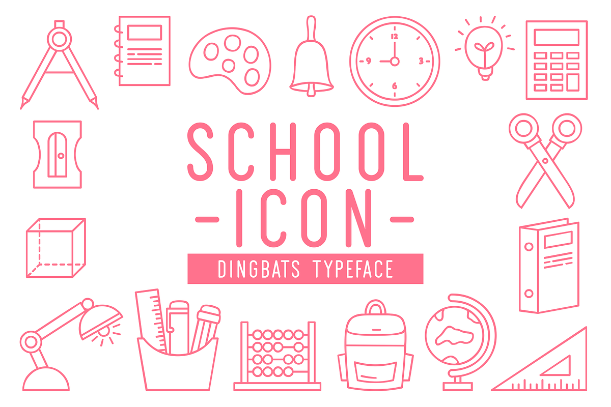 School Icon, a Symbol Font by Creative Keelik (Photo 1 of 5)