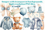 Baby Boy Blue Boho nursery clipart, a Person Illustration by Mermaids Cove (Thumbnail 2 of 10)