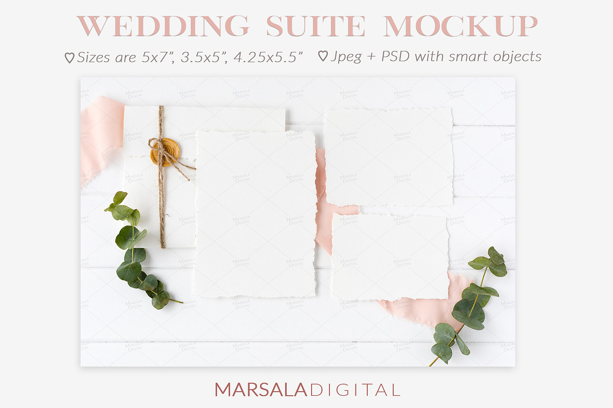 Elegant Blush Wedding Mockup Bundle, a Packaging Mockup by Marsala Digital (Photo 2 of 17)
