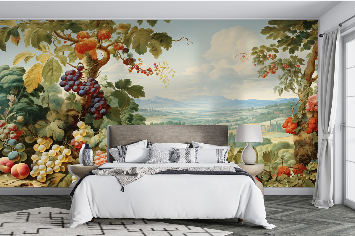 Pastoral landscape wallpaper