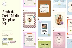Aesthetic Social Media Template Kit, a Social Media Template by Studio Provo