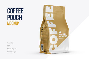 Zip Coffee Pouch Half-Side Mockup