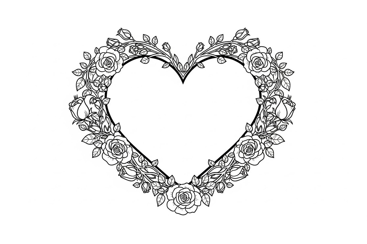 Floral Heart Frame SVG Bundle, an Illustration by Designs_River (Photo 19 of 31)