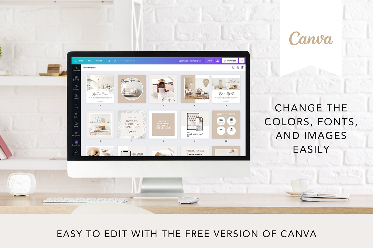Airbnb Instagram Templates Canva, a Social Media Template by DeeBeeDesign (Photo 7 of 10)