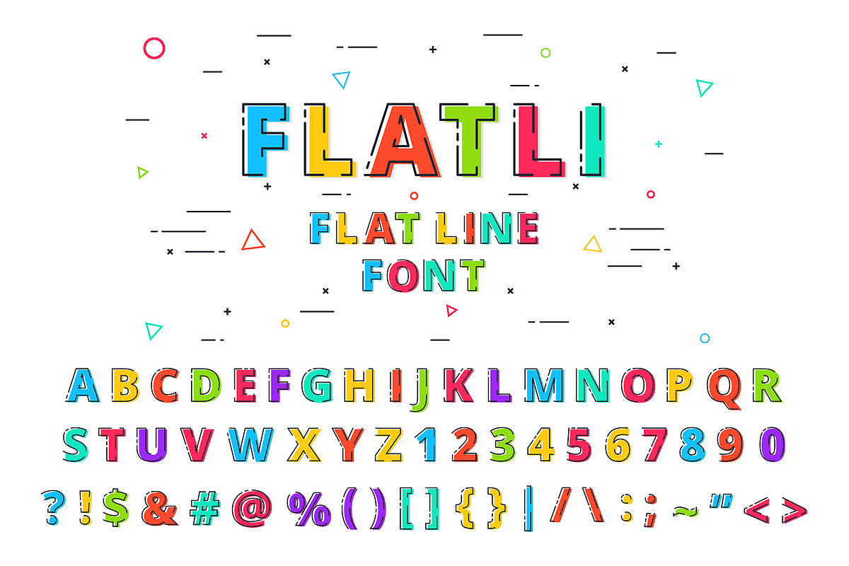 Flatli - Flat Line Vector Font preview 3