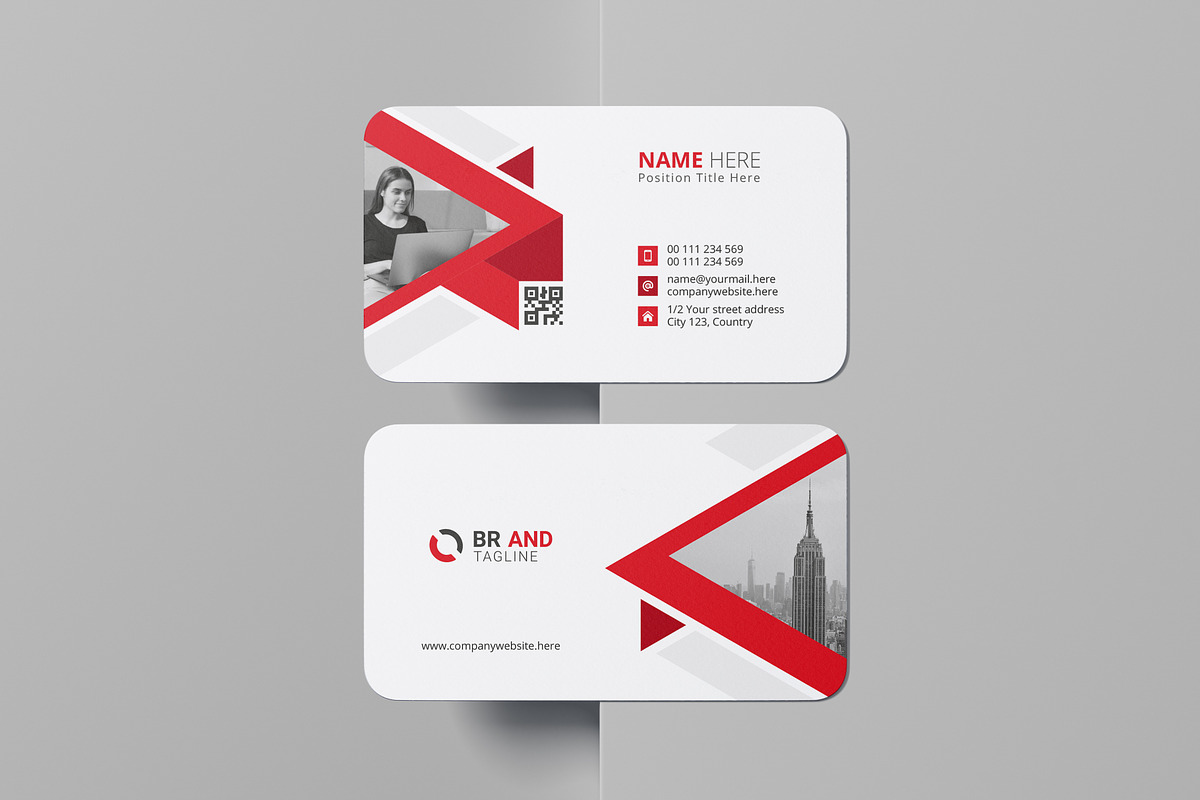 Red Stylish Business Card Template, a Business Card Template by VectStock (Photo 5 of 5)