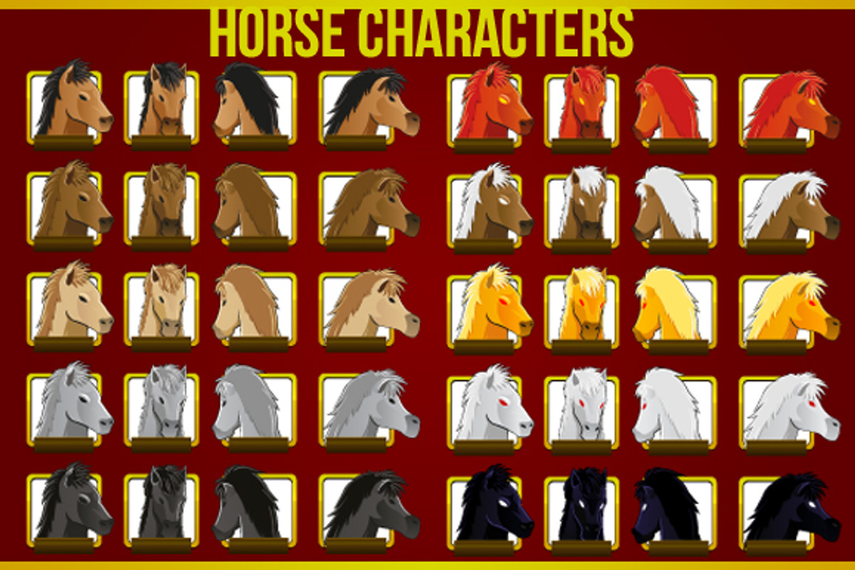 Horse Racing Game Assets, an Illustration by erkoudesign (Photo 4 of 18)