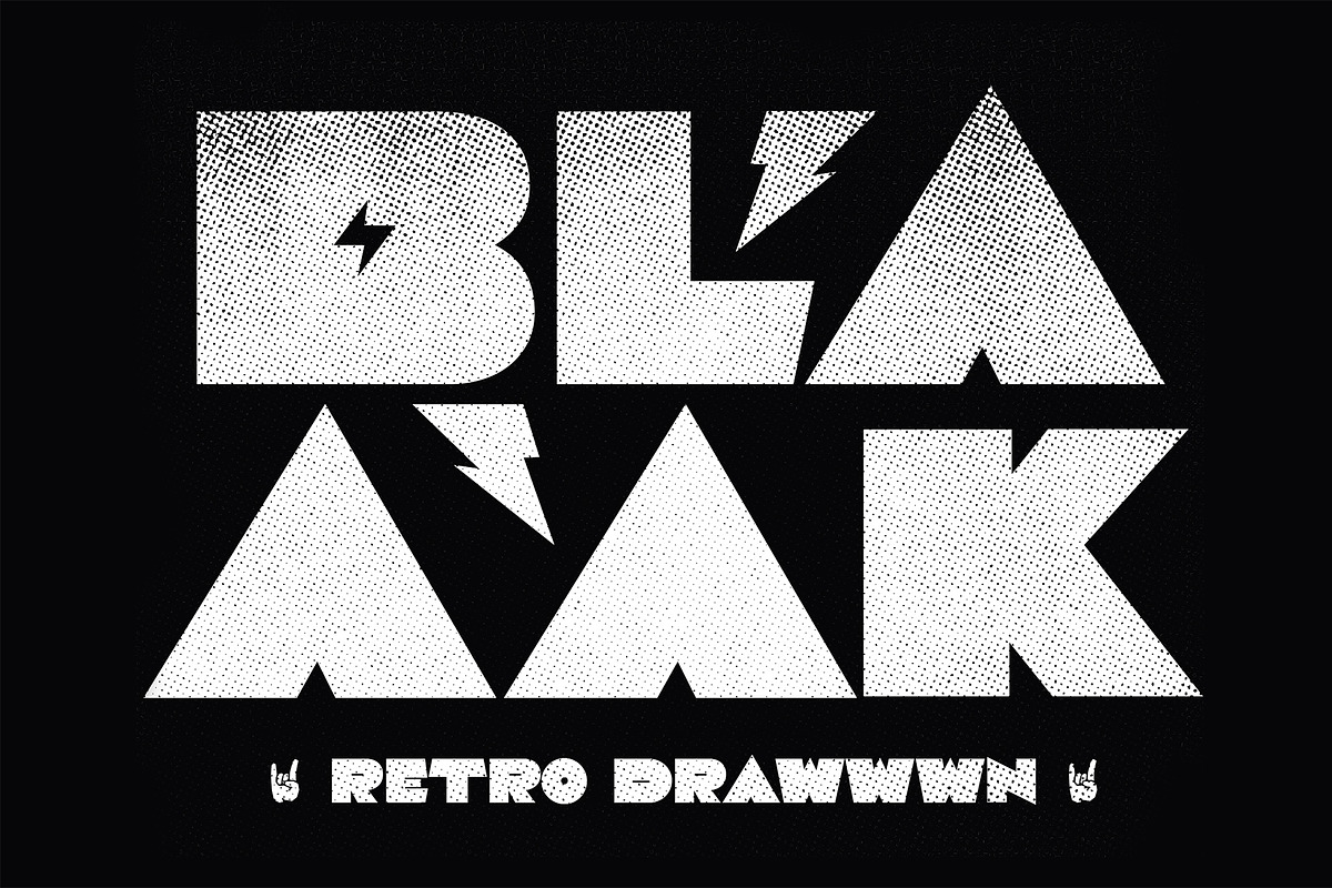 Blaaak  |  Retro font, a Sans Serif Font by Drawwwn (Photo 1 of 11)