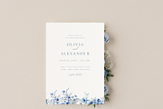 Dusty Blue Wedding Invitation, a Card Template by heynomi (Thumbnail 2 of 13)