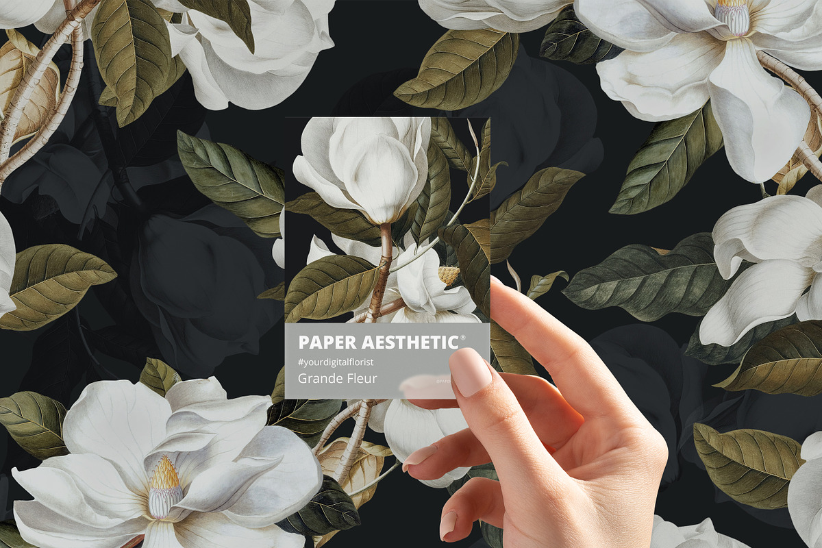 Magnolia Floral Paper Pack, a Pattern Graphic by paper aesthetic (Photo 6 of 8)