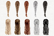 Female Hairstyles set, a Person Illustration by Colibri Watercolor (Thumbnail 13 of 14)