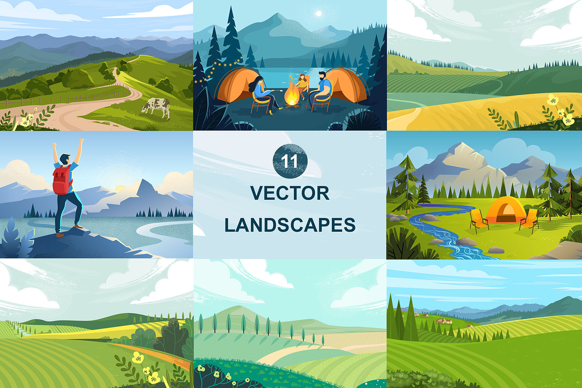 Landscape vector illustrations, an Animal Illustration by Holovei (Photo 1 of 5)