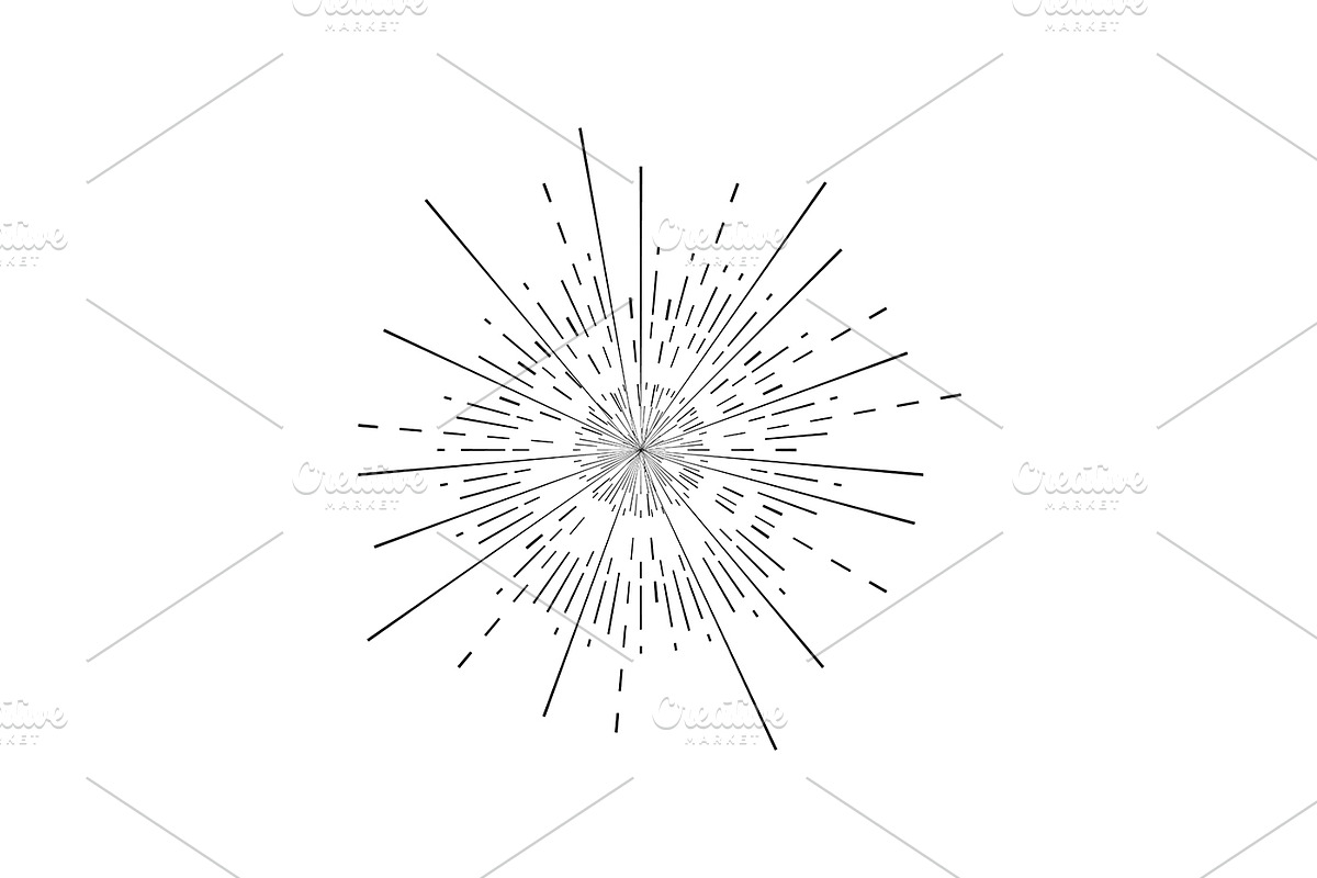 Retro Sunburst Signs Thin Line Icon, an Outline Icon by Bigmouse_art (Photo 12 of 14)