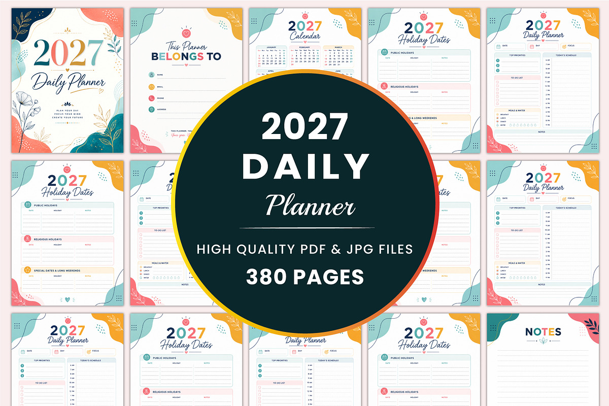 2027 Daily Planner, a Stationery Template by Shumaya (Photo 1 of 4)