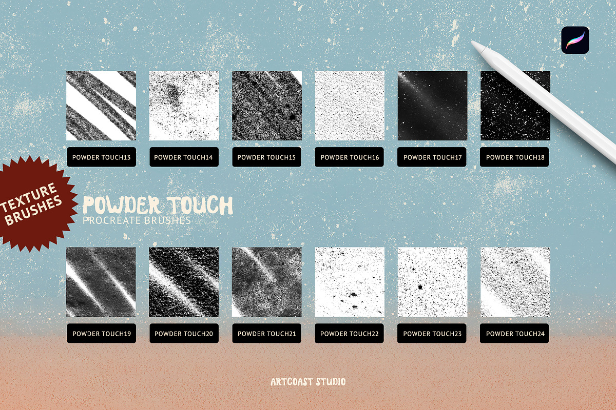 Powder Touch Procreate Texture Brush, a Brush Add-On by Spasibenko Art (Photo 5 of 6)