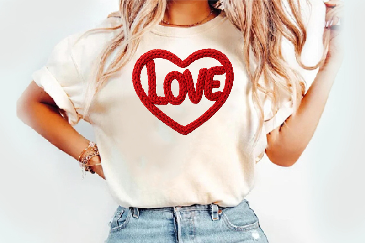 Chunky Yarn LOVE Heart, an Illustration by Watercolor design (Photo 3 of 3)